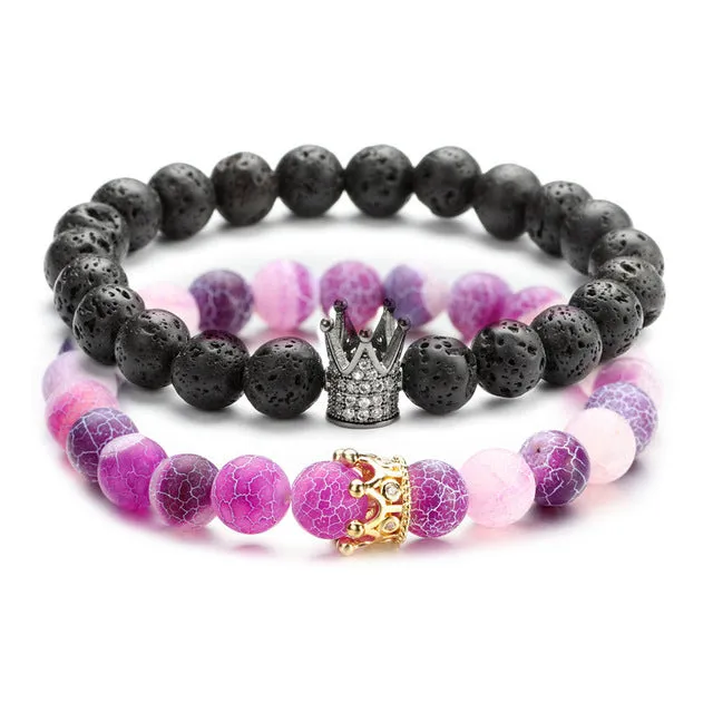 Colorful King and Queen Couples Bracelets