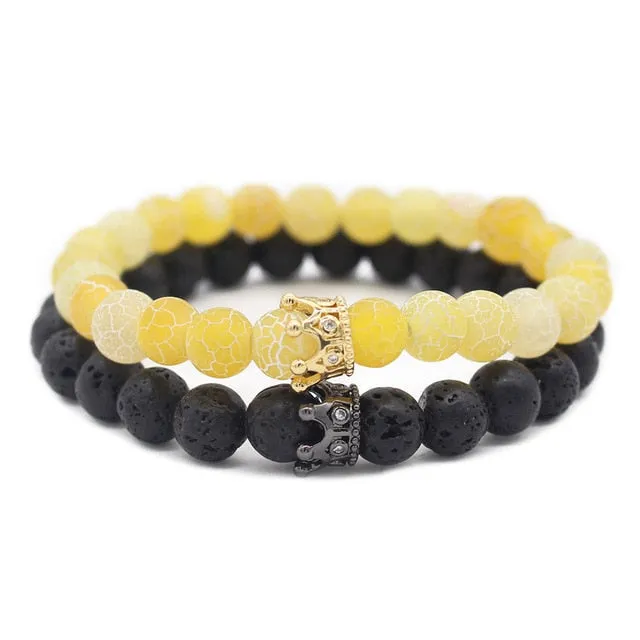 Colorful King and Queen Couples Bracelets