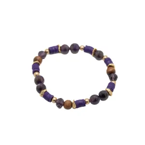 Colorful Purple and Gold Bracelet