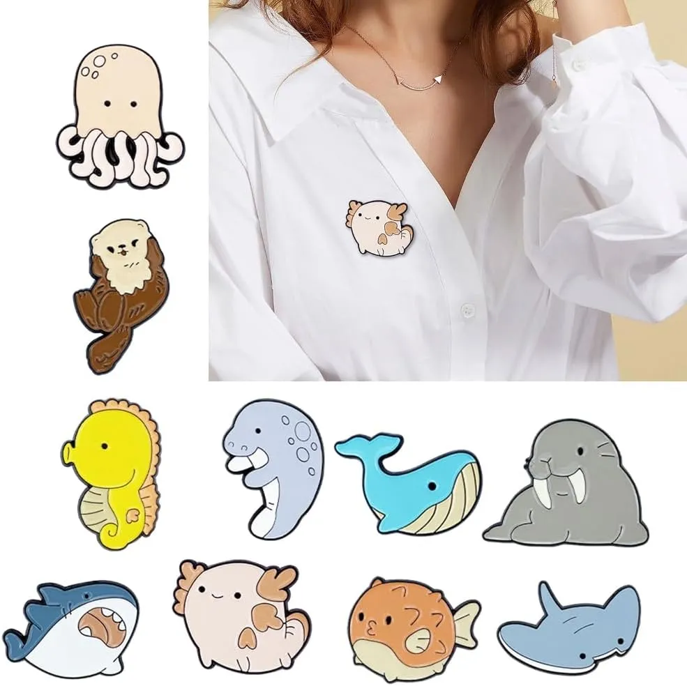 Colorful Sea Animal Brooches Clothing Jewelry for Sea Fashion Enthusiasts