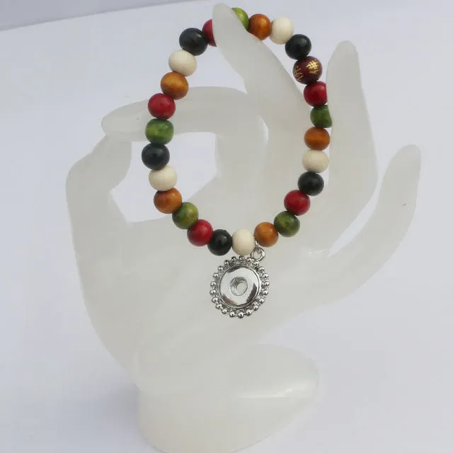 Colorful Wood Beaded Stretch Bracelets