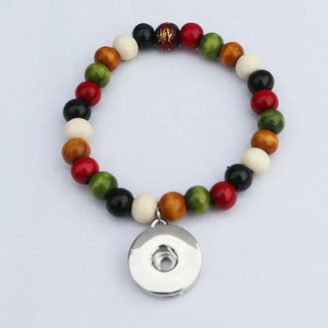 Colorful Wood Beaded Stretch Bracelets