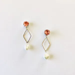 Coral Pearl Drop Earring