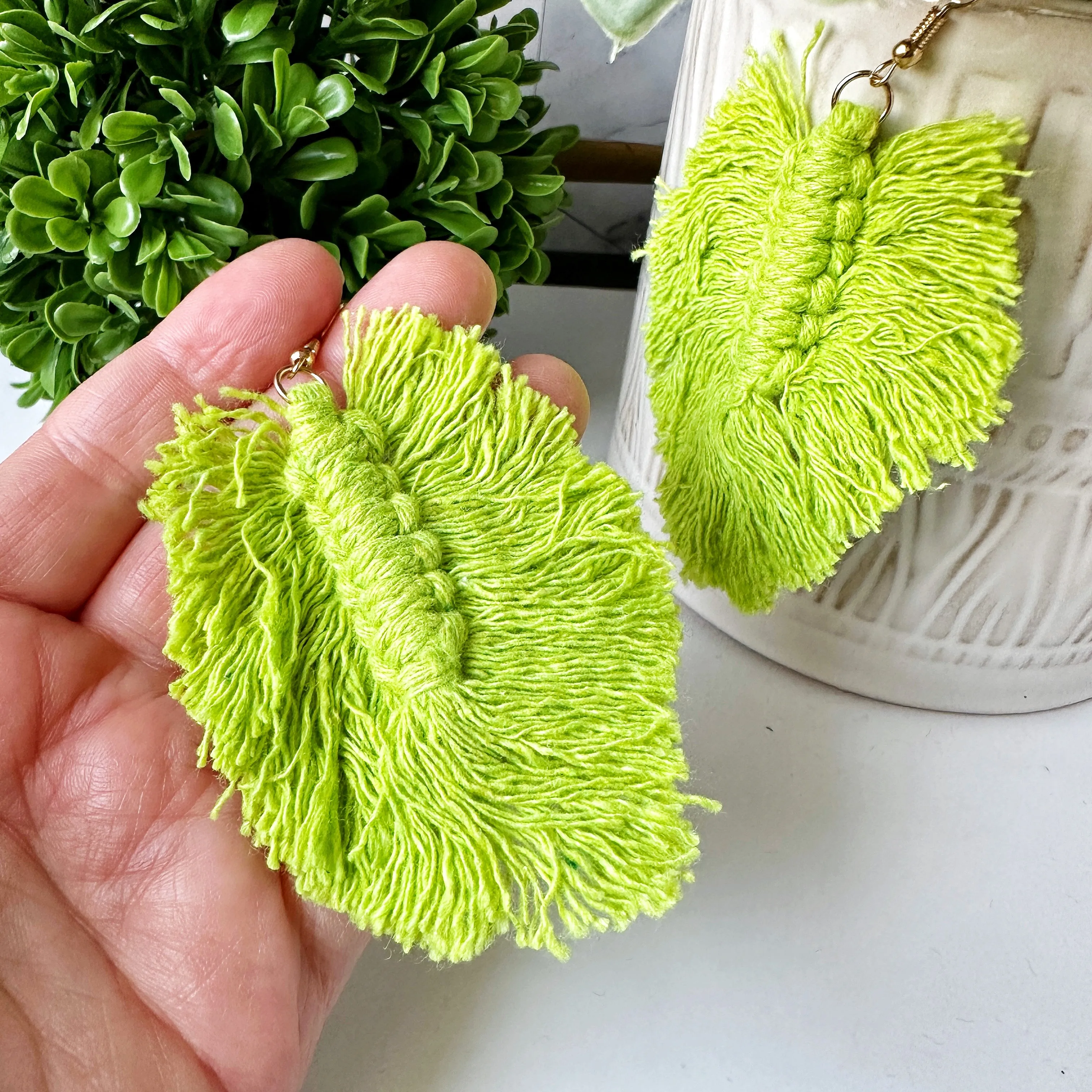 Corrine - Macrame Boho Tassel Earrings