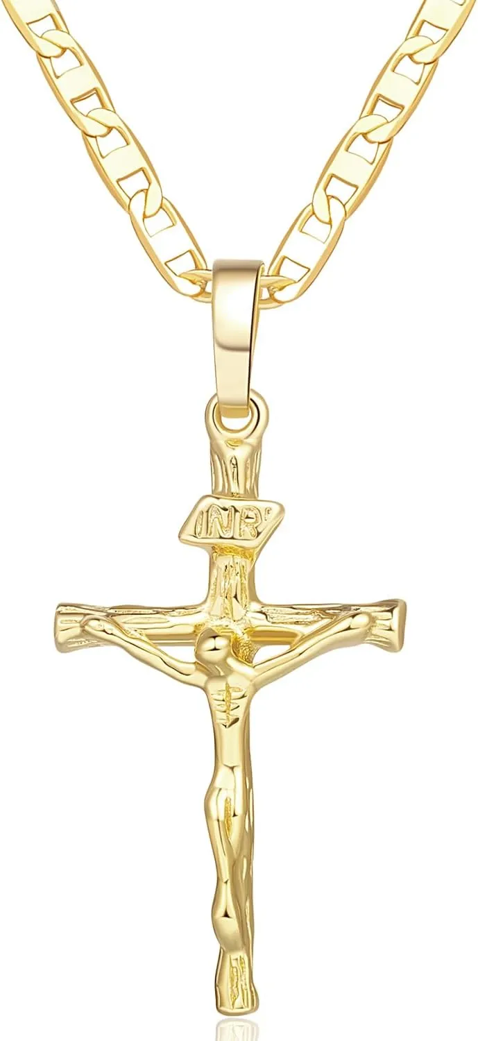 Cross Necklace 14K Gold Necklaces for Women Crucifix Necklace Gold Cross Pendant Gifts for Women