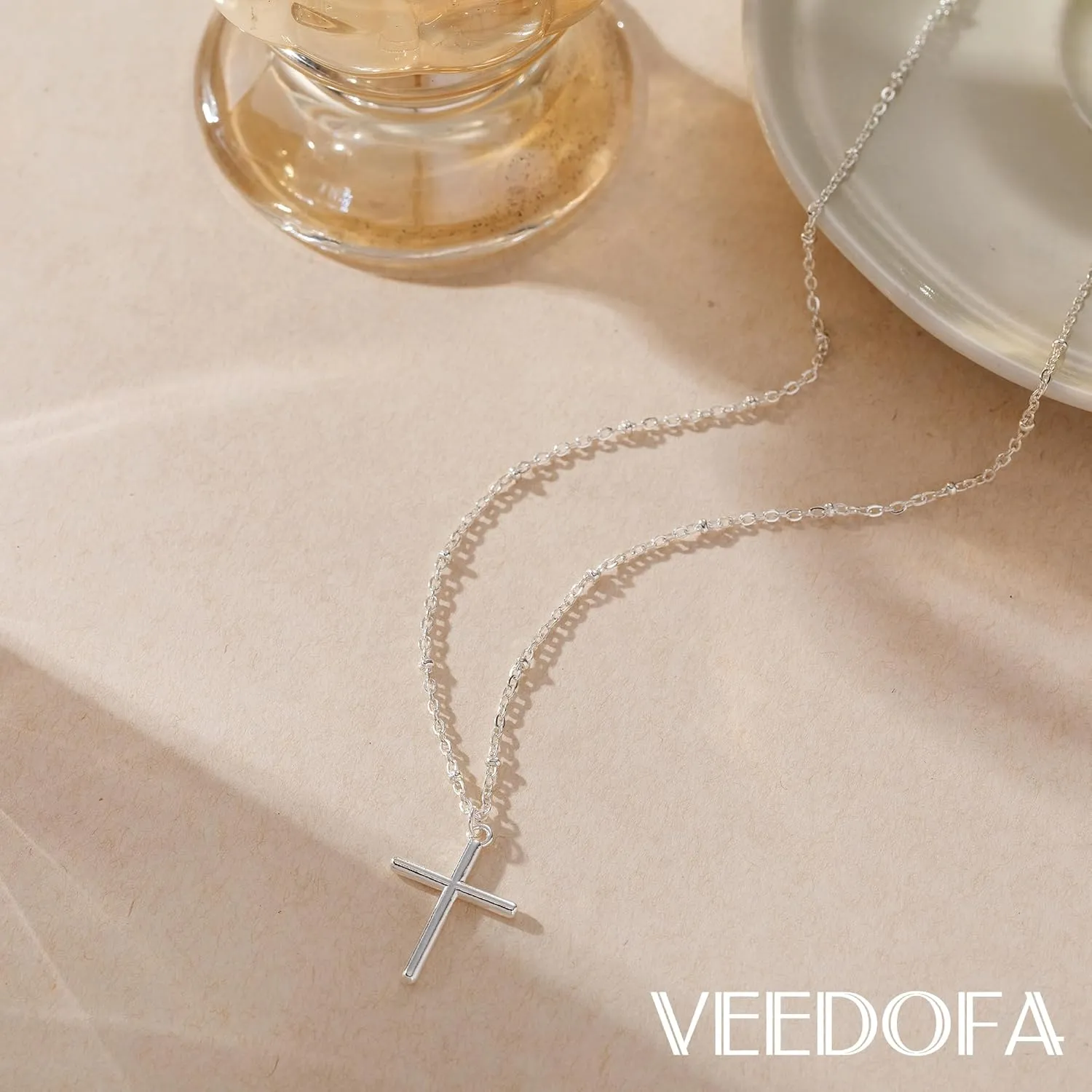 Cross Necklace for Women 14K Gold Plated/925 Sterling Silver Dainty Pendant Simple Trendy Non Tarnish Necklace for Women