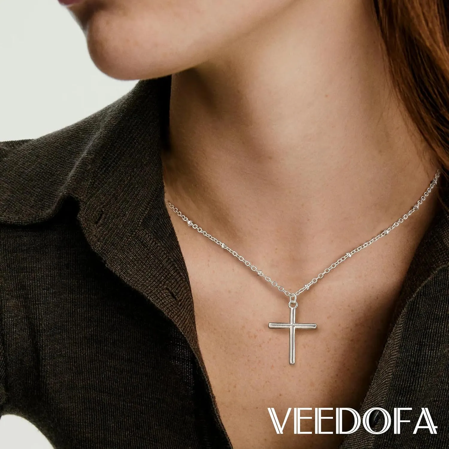 Cross Necklace for Women 14K Gold Plated/925 Sterling Silver Dainty Pendant Simple Trendy Non Tarnish Necklace for Women