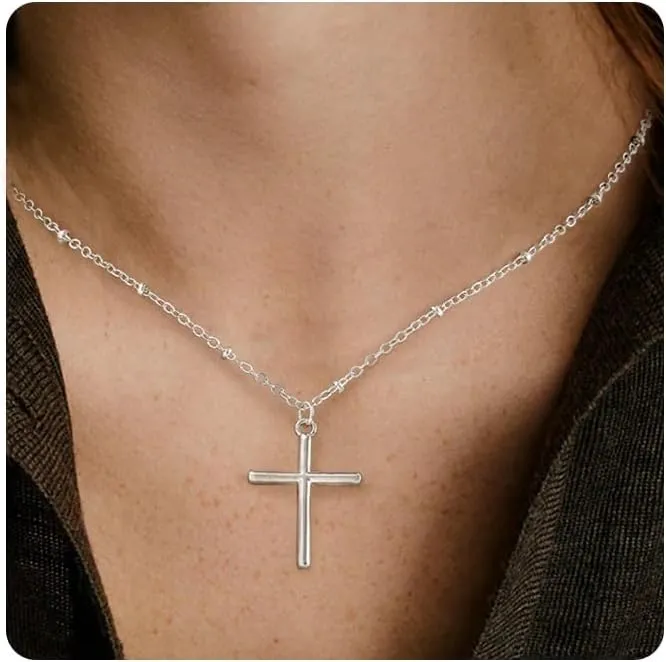 Cross Necklace for Women 14K Gold Plated/925 Sterling Silver Dainty Pendant Simple Trendy Non Tarnish Necklace for Women