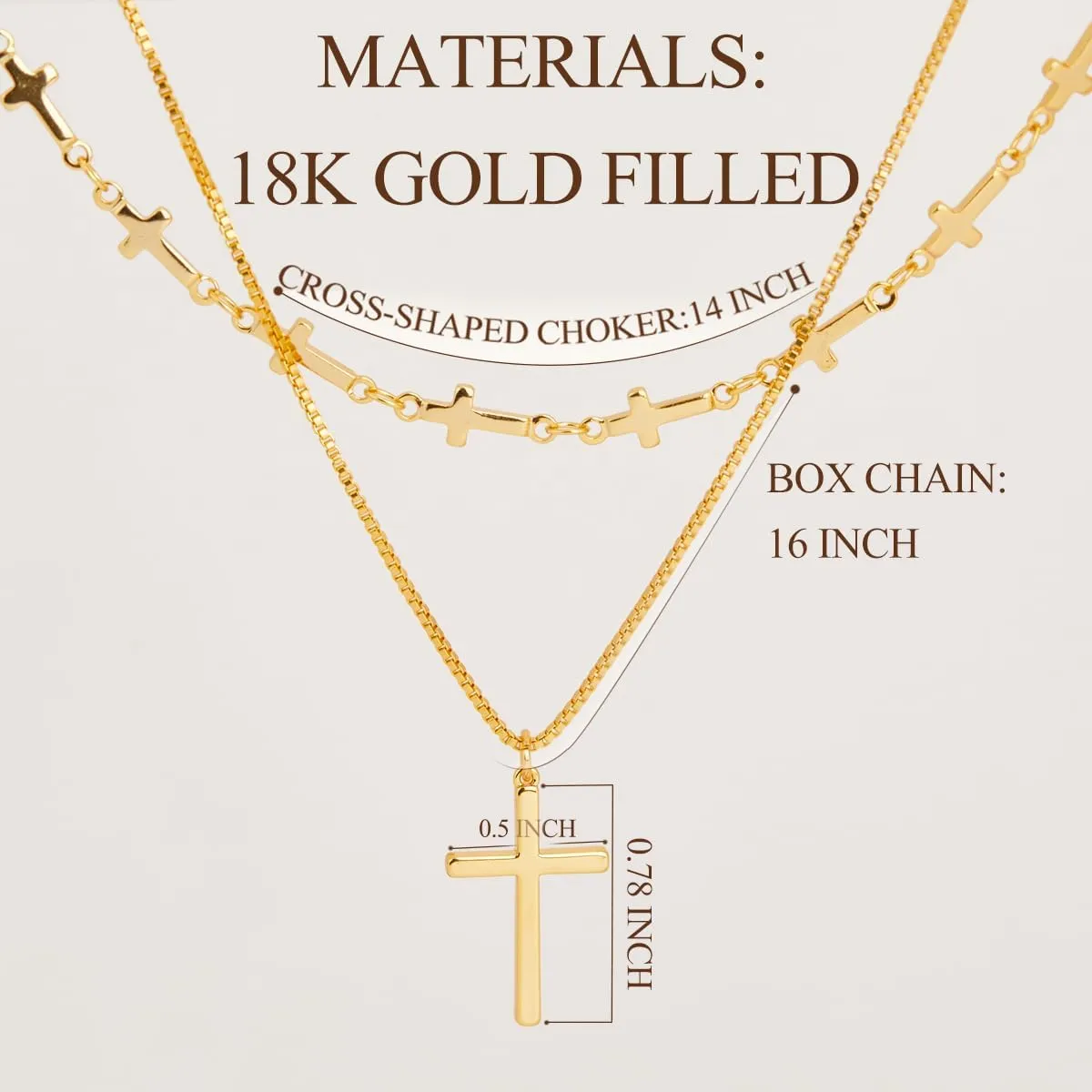 Cross Necklace for Women, Dainty14K Real Gold Silver Plated Cross Choker Pendant Jewelry Non Tarnish Waterproof Trendy Cute Simple Small Necklace Easter Christian Baptism Religious Faith Jewelry Gifts
