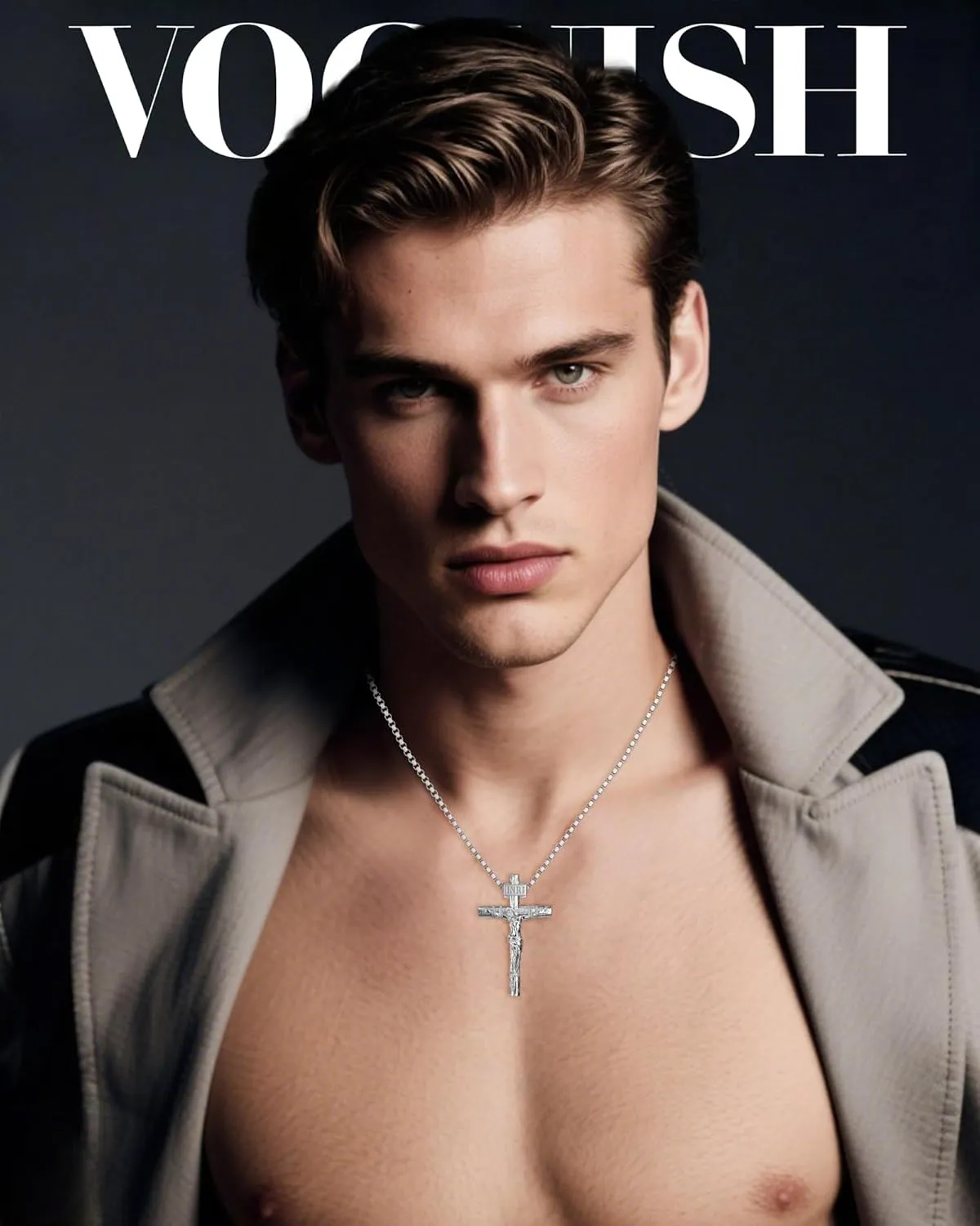 Crucifix Cross Necklace for Men and Women with Exquisite Jesus Pendant and Stainless Steel Chain 16-30 Inch