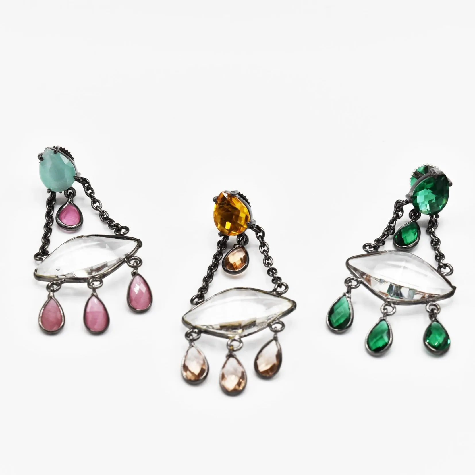 Crystal Colored Drops Earrings