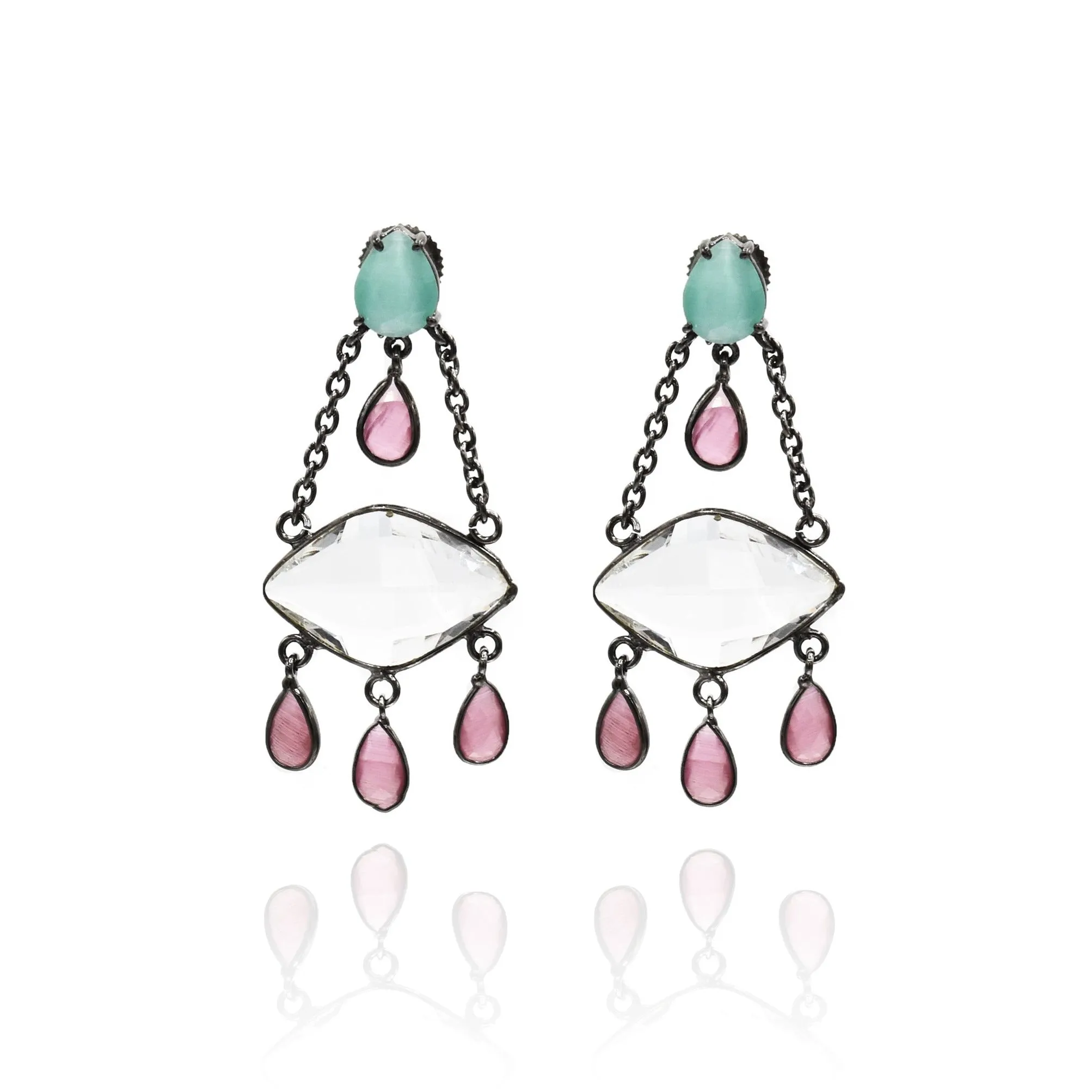 Crystal Colored Drops Earrings