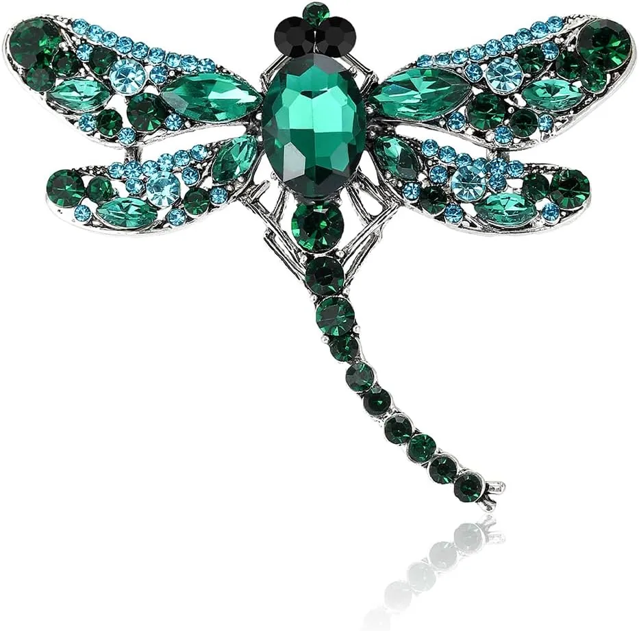Crystal Dragonfly Brooches for Women Unisex Insect Pins Multi-coloured Optional Casual Party Accessories Gifts