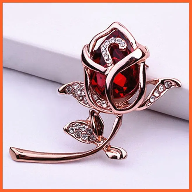 Crystal Flower Large Bow Brooch Pin | Fashion Wedding Pin Corsage Accessories