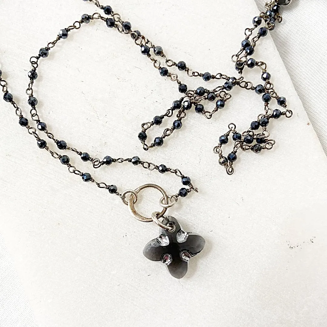 Crystal Tribal Cross Necklace and Earrings Set
