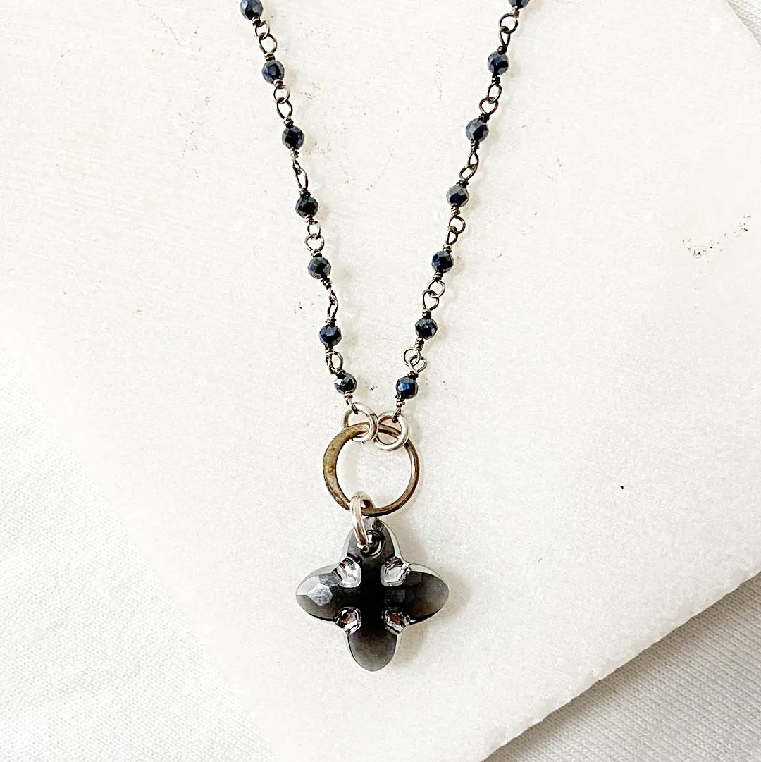 Crystal Tribal Cross Necklace and Earrings Set