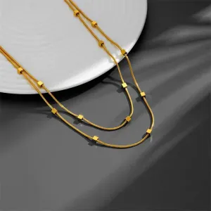 Cube Link Gold Necklace