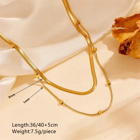 Cube Link Gold Necklace