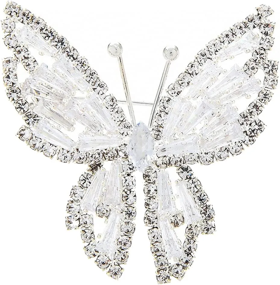 Cubic Zircon Butterfly Brooches Women Crystal Insect Butterfly Brooch Pins