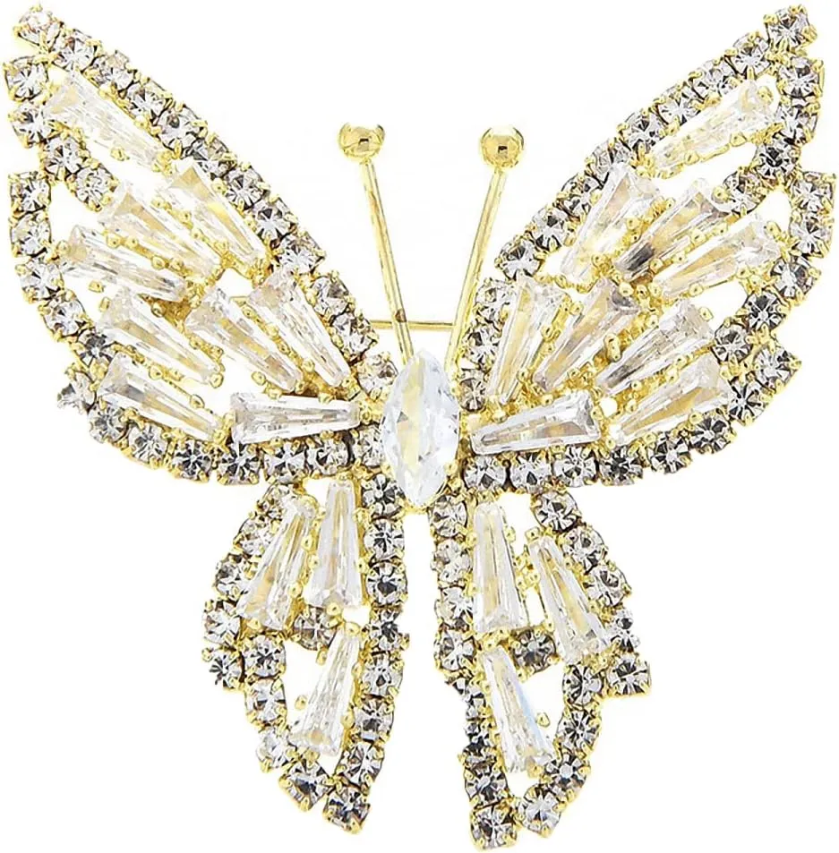 Cubic Zircon Butterfly Brooches Women Crystal Insect Butterfly Brooch Pins