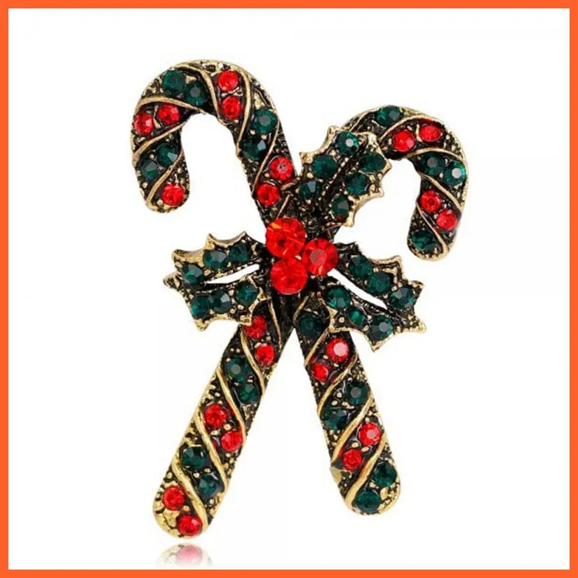 Cute Christmas Brooch For Everyone | Snowman Santa Claus Tree Deer Bell Hat Rhinestone Enamel