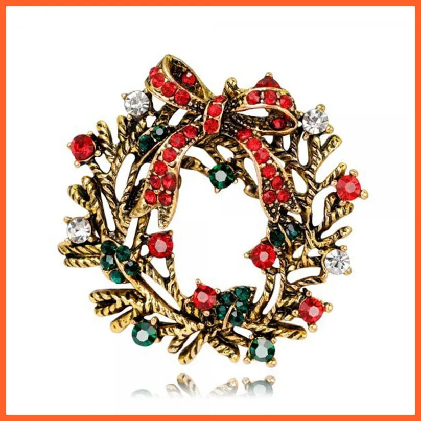 Cute Christmas Brooch For Everyone | Snowman Santa Claus Tree Deer Bell Hat Rhinestone Enamel
