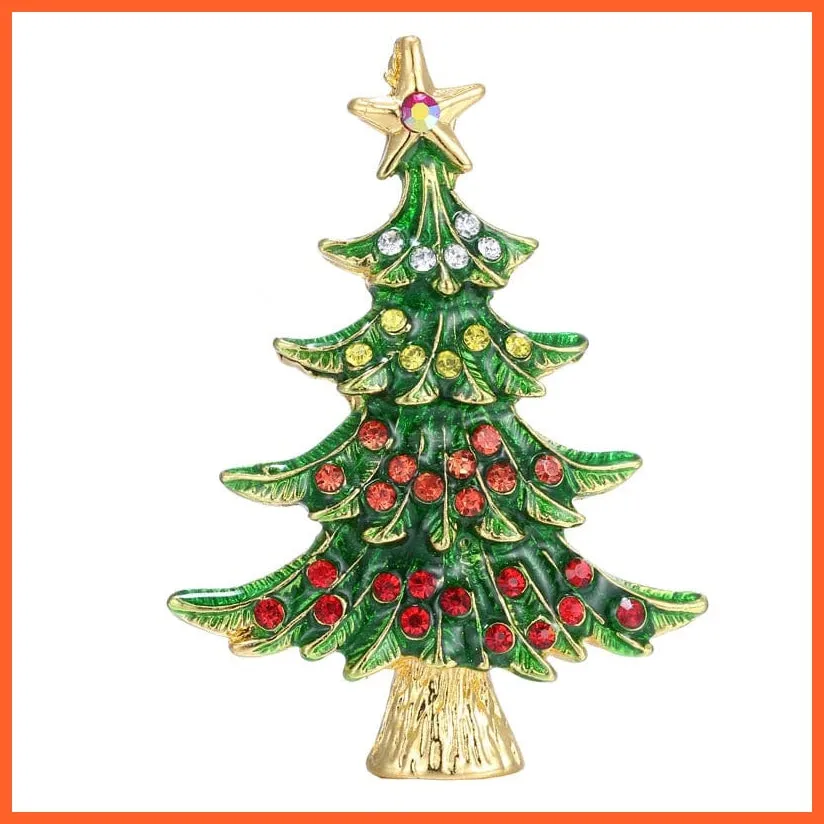 Cute Christmas Brooch For Everyone | Snowman Santa Claus Tree Deer Bell Hat Rhinestone Enamel