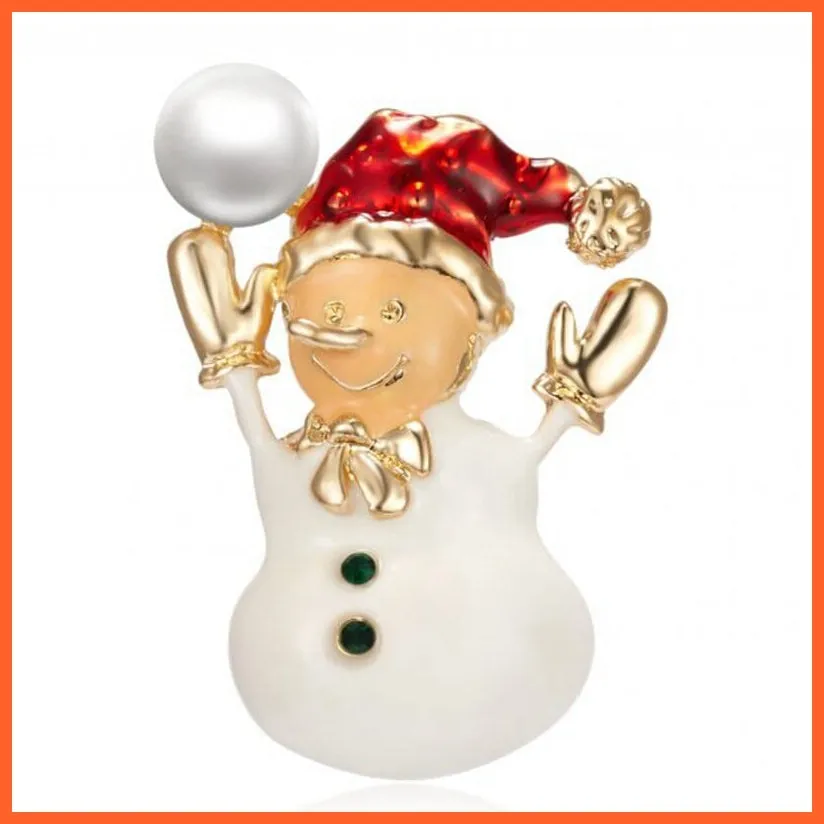 Cute Christmas Brooch For Everyone | Snowman Santa Claus Tree Deer Bell Hat Rhinestone Enamel