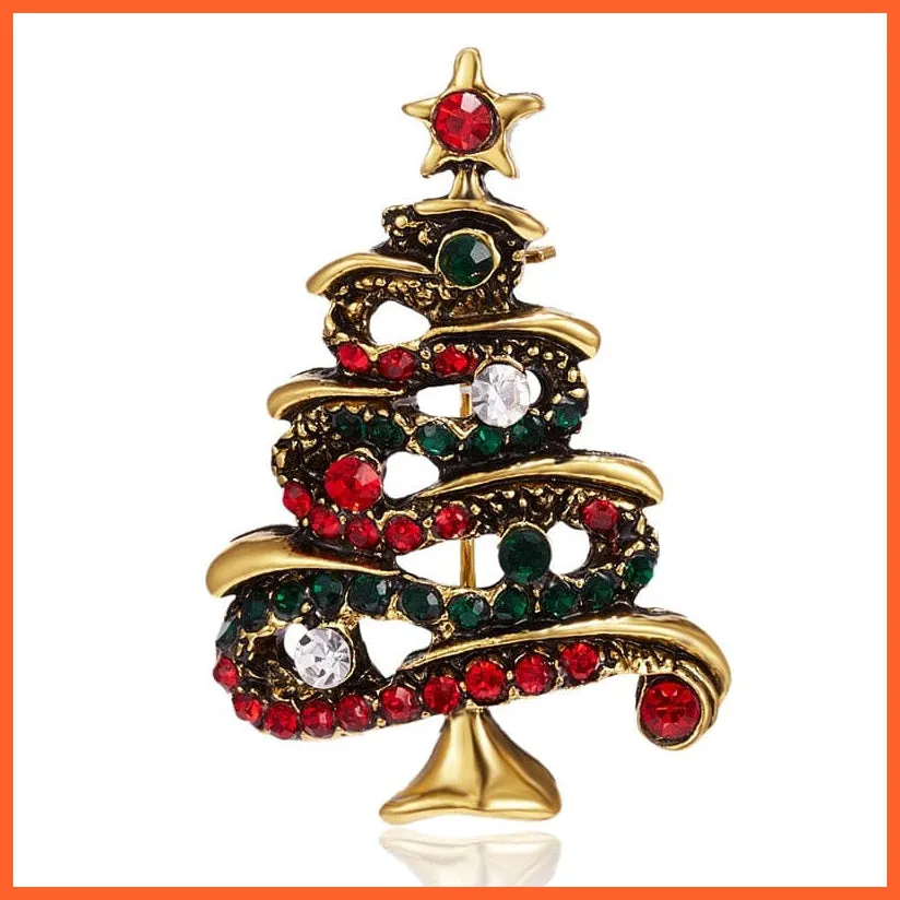 Cute Christmas Brooch For Everyone | Snowman Santa Claus Tree Deer Bell Hat Rhinestone Enamel