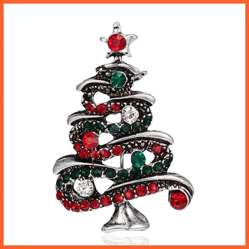 Cute Christmas Brooch For Everyone | Snowman Santa Claus Tree Deer Bell Hat Rhinestone Enamel
