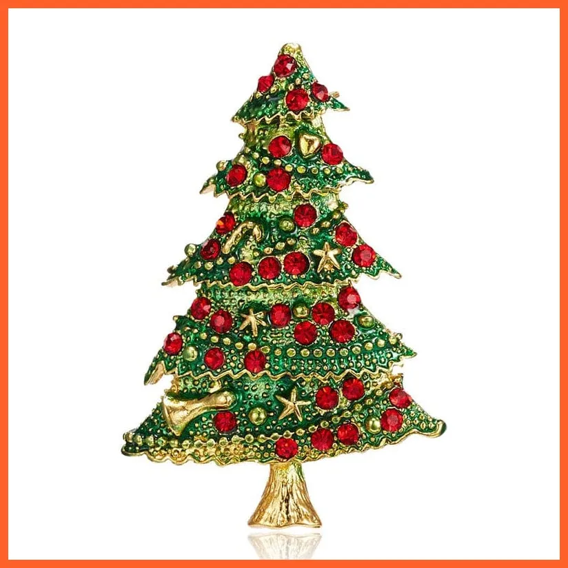 Cute Christmas Brooch For Everyone | Snowman Santa Claus Tree Deer Bell Hat Rhinestone Enamel