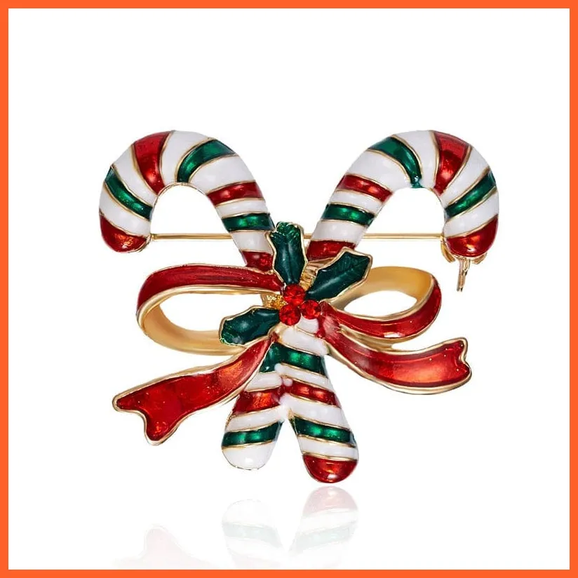 Cute Christmas Brooch For Everyone | Snowman Santa Claus Tree Deer Bell Hat Rhinestone Enamel