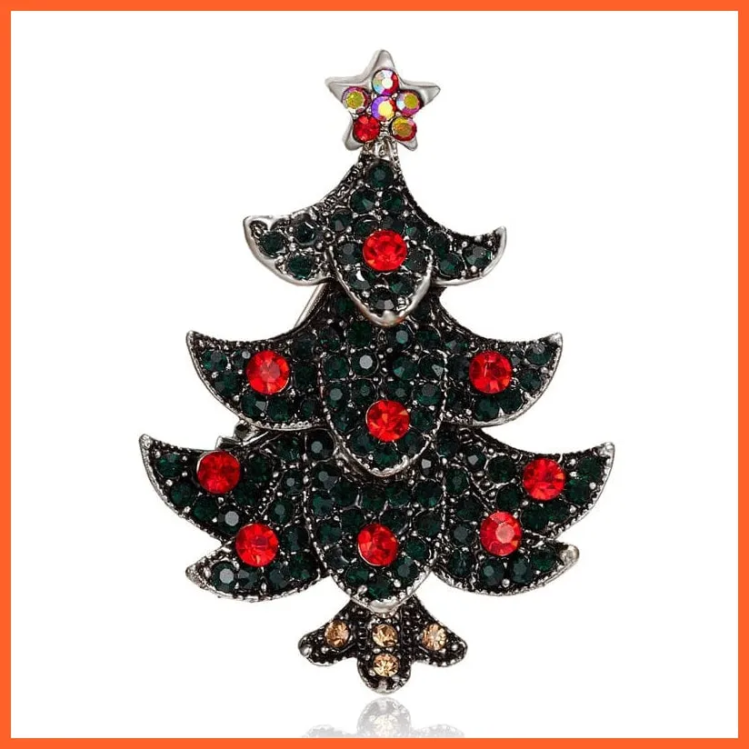 Cute Christmas Brooch For Everyone | Snowman Santa Claus Tree Deer Bell Hat Rhinestone Enamel