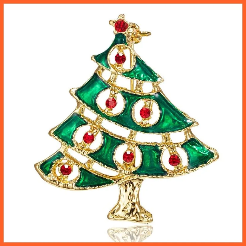 Cute Christmas Brooch For Everyone | Snowman Santa Claus Tree Deer Bell Hat Rhinestone Enamel