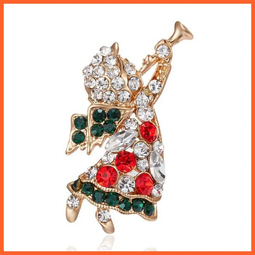 Cute Christmas Brooch For Everyone | Snowman Santa Claus Tree Deer Bell Hat Rhinestone Enamel