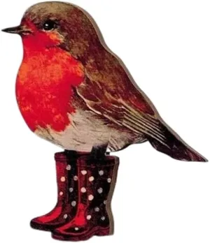 Cute Fashion Magpie Bird Brooch Pins Wooden Brooches Vintage Redbreast Robin Bird Wooden Brooch Pin Animal Brooches For Women Girls