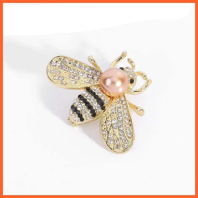 Cute Pearl Bee Brooches