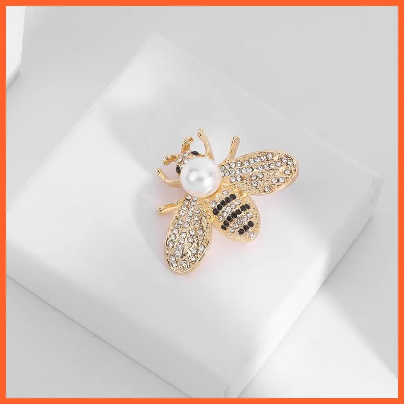 Cute Pearl Bee Brooches