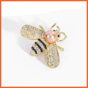 Cute Pearl Bee Brooches