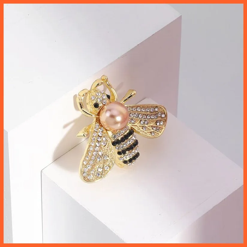 Cute Pearl Bee Brooches