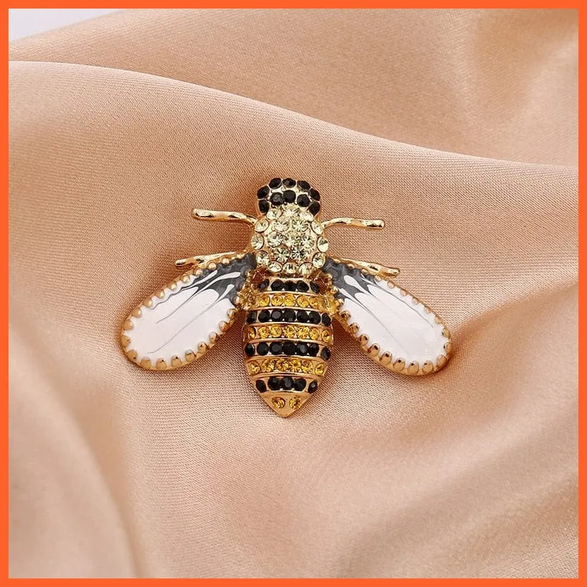 Cute Rhinestone Bee Brooch Women  Accessories | Insect Pearl Corsage Brooches
