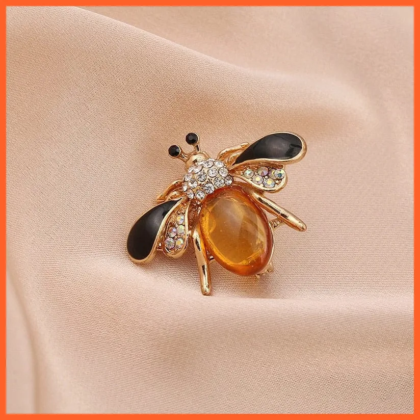 Cute Rhinestone Bee Brooch Women  Accessories | Insect Pearl Corsage Brooches