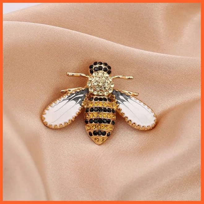 Cute Rhinestone Bee Brooch Women  Accessories | Insect Pearl Corsage Brooches