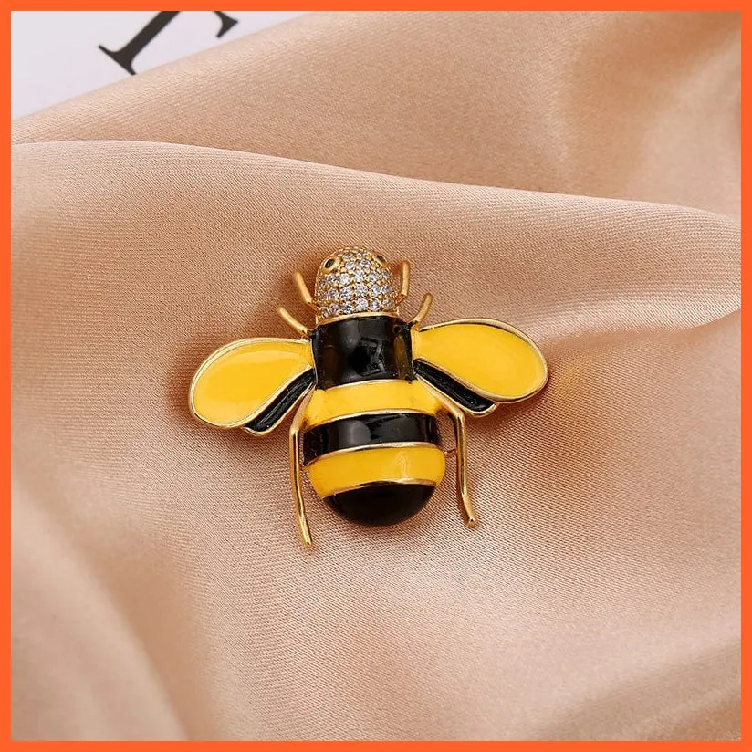 Cute Rhinestone Bee Brooch Women  Accessories | Insect Pearl Corsage Brooches