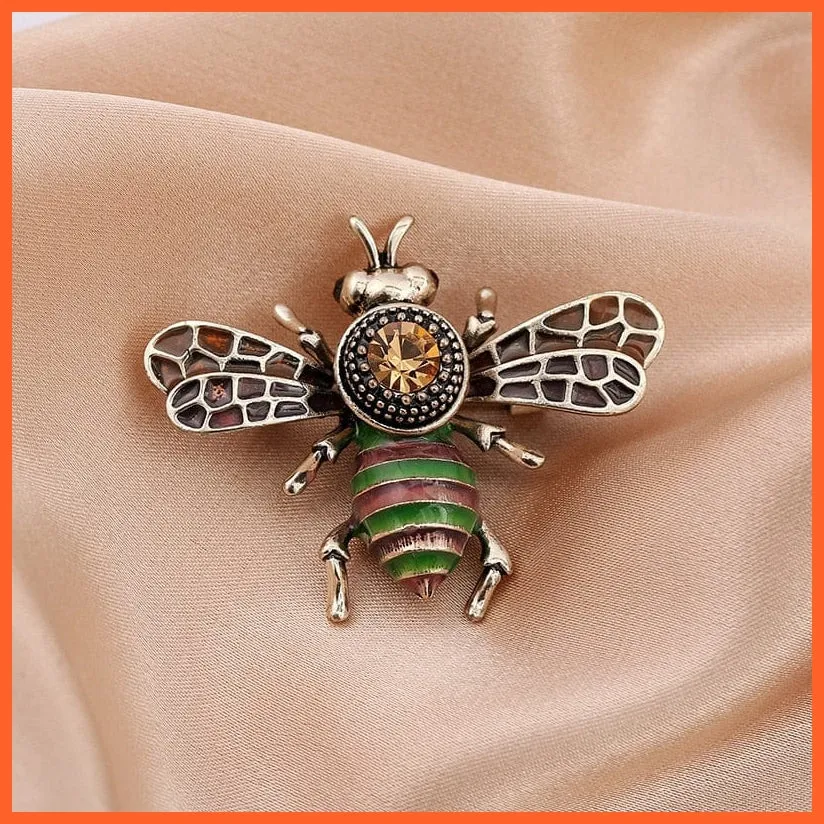 Cute Rhinestone Bee Brooch Women  Accessories | Insect Pearl Corsage Brooches