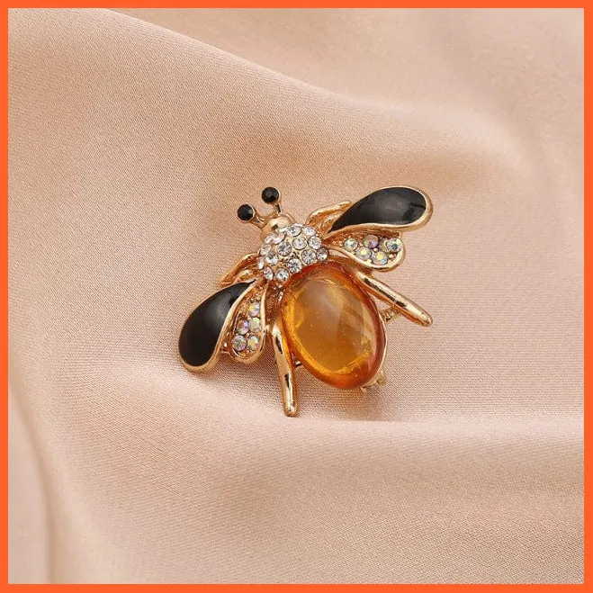 Cute Rhinestone Bee Brooch Women  Accessories | Insect Pearl Corsage Brooches