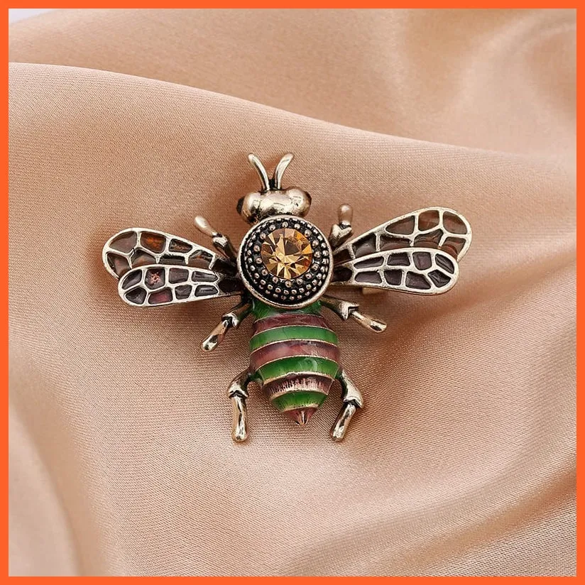 Cute Rhinestone Bee Brooch Women  Accessories | Insect Pearl Corsage Brooches