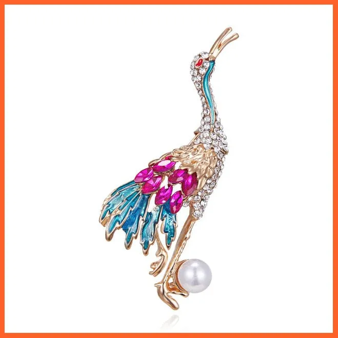 Cute Vivid Flying Bird Brooch Women | Phoenix Pigeon Flamingo Pin Buckle Badge