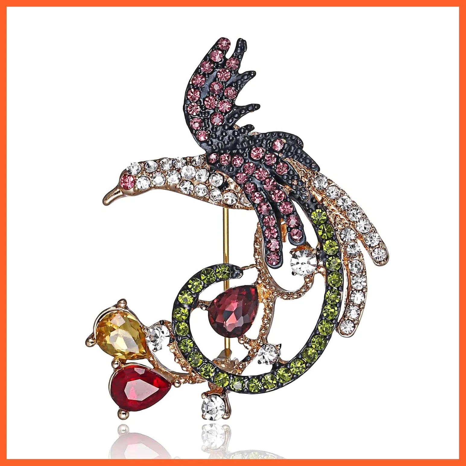 Cute Vivid Flying Bird Brooch Women | Phoenix Pigeon Flamingo Pin Buckle Badge