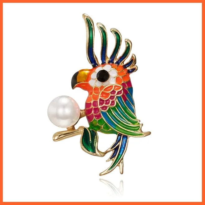 Cute Vivid Flying Bird Brooch Women | Phoenix Pigeon Flamingo Pin Buckle Badge